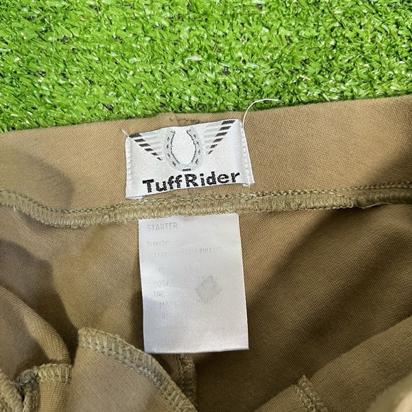 Tuff Rider Youth Equestrian Riding Tights SZ 14 Breeches (3) Khaki Riding Pants - Picture 7 of 16